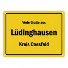 Viele Grüße aus Lüdinghausen, Kreis Coesfeld Metallschild