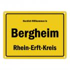 Herzlich willkommen in Bergheim, Erft, Rhein-Erft-Kreis Metallschild