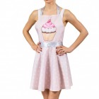 Rockabilly Kleid Kochschürze mit Muffin-Design in rosa
