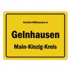Herzlich willkommen in Gelnhausen, Main-Kinzig-Kreis Metallschild