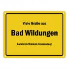 Viele Grüße aus Bad Wildungen, Landkreis Waldeck-Frankenberg Metallschild