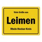 Viele Grüße aus Leimen (Baden), Rhein-Neckar-Kreis Metallschild