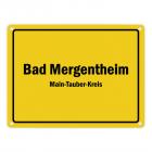 Ortsschild Bad Mergentheim, Main-Tauber-Kreis Metallschild
