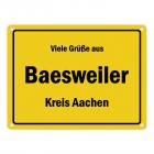 Viele Grüße aus Baesweiler, Kreis Aachen Metallschild