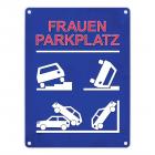 Metallschild mit Frauenparkplatz Motiv