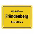 Viele Grüße aus Fröndenberg / Ruhr, Kreis Unna Metallschild