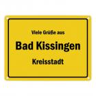 Viele Grüße aus Bad Kissingen, Kreisstadt Metallschild