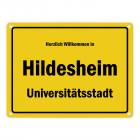 Herzlich willkommen in Hildesheim, Universitätsstadt Metallschild