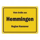 Viele Grüße aus Hemmingen / Hannover, Region Hannover Metallschild