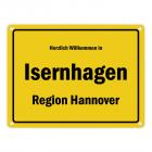 Herzlich willkommen in Isernhagen, Region Hannover Metallschild