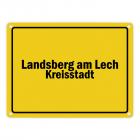 Ortsschild Landsberg am Lech, Kreisstadt Metallschild