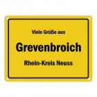 Viele Grüße aus Grevenbroich, Rhein-Kreis Neuss Metallschild