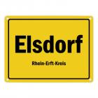 Ortsschild Elsdorf, Rheinland, Rhein-Erft-Kreis Metallschild