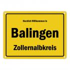Herzlich willkommen in Balingen, Zollernalbkreis Metallschild