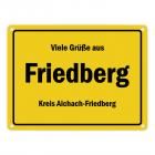 Viele Grüße aus Friedberg, Bayern, Kreis Aichach-Friedberg Metallschild