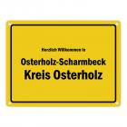 Herzlich willkommen in Osterholz-Scharmbeck, Kreis Osterholz Metallschild
