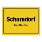 Ortsschild Schorndorf (Württemberg), Rems-Murr-Kreis Metallschild