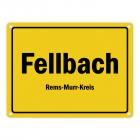Ortsschild Fellbach (Württemberg), Rems-Murr-Kreis Metallschild