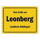 Viele Grüße aus Leonberg (Württemberg), Landkreis Böblingen Metallschild