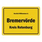Herzlich willkommen in Bremervörde, Kreis Rotenburg Metallschild