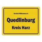 Herzlich willkommen in Quedlinburg, Kreis Harz Metallschild
