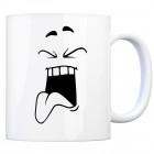 Tassengesichter Kaffeebecher mit angeekeltes Gesicht Motiv