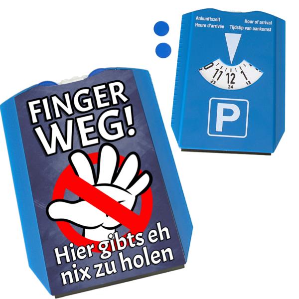 PF-UI Finger Weg von Meinem Auto Parkscheibe mit 2 Einkaufswagenchips witziges Geschenk im Kennzeichenlook für einen Autoliebhaber zum bestandenen Führerschein 