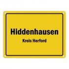 Ortsschild Hiddenhausen, Kreis Herford Metallschild