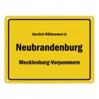 Herzlich willkommen in Neubrandenburg, Mecklenburg, Mecklenburg-Vorpommern Metallschild