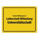 Herzlich willkommen in Lutherstadt Wittenberg, Universitätsstadt Metallschild