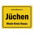 Herzlich willkommen in Jüchen, Rhein-Kreis Neuss Metallschild