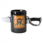 Pirat Kaffeebecher mit Schwert als Griff 