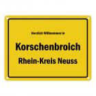 Herzlich willkommen in Korschenbroich, Rhein-Kreis Neuss Metallschild
