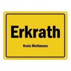 Ortsschild Erkrath, Kreis Mettmann Metallschild