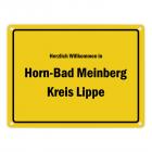 Herzlich willkommen in Horn-Bad Meinberg, Kreis Lippe Metallschild