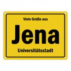 Viele Grüße aus Jena, Universitätsstadt Metallschild