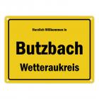 Herzlich willkommen in Butzbach, Wetteraukreis Metallschild