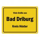 Viele Grüße aus Bad Driburg, Kreis Höxter Metallschild