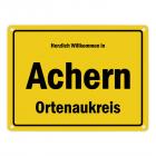 Herzlich willkommen in Achern (Baden), Ortenaukreis Metallschild