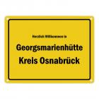 Herzlich willkommen in Georgsmarienhütte, Kreis Osnabrück Metallschild