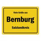 Viele Grüße aus Bernburg (Saale), Salzlandkreis Metallschild