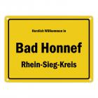 Herzlich willkommen in Bad Honnef, Rhein-Sieg-Kreis Metallschild