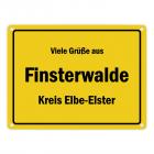 Viele Grüße aus Finsterwalde, Kreis Elbe-Elster Metallschild