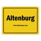 Ortsschild Altenburg, Thüringen, Kreis Altenburger Land Metallschild