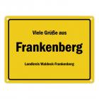 Viele Grüße aus Frankenberg (Eder), Landkreis Waldeck-Frankenberg Metallschild