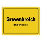 Ortsschild Grevenbroich, Rhein-Kreis Neuss Metallschild