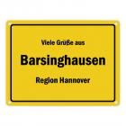 Viele Grüße aus Barsinghausen, Region Hannover Metallschild