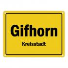 Ortsschild Gifhorn, Kreisstadt Metallschild