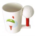 Golf Kaffeebecher mit Golfball und Tee als Griff 