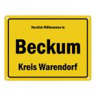 Herzlich willkommen in Beckum, Westfalen, Kreis Warendorf Metallschild